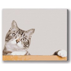 MANTO 台灣製造 大尺寸 DIY數字油畫 50x65cm 貓咪狗狗萌寵 初學者專用, 喵皇, 1套