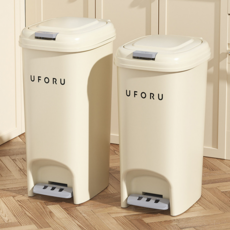 냄새안나는 대용량 쓰레기통 20L 밟아쓰는 페달식 휴지통 주방 밀폐쓰레기통, 포르 투버튼 페달 휴지통 20L
