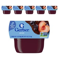 거버 어린이 액상 식품, 프룬, 113g, 6개