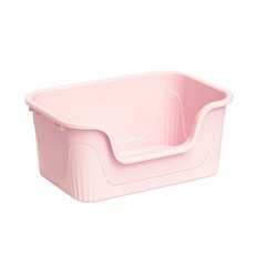 開放式貓砂盆，低矮入口防外濺，多色可選貓咪舒適如廁體驗, 粉, 1個