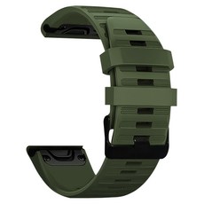 더조은셀러 퀵핏 실리콘 스트랩 시계줄 밴드 26mm 피닉스 프로 솔라 인스팅트 50mm 디센트 31mm 택틱스 델타 엔듀로 에픽스 가민 호환, 1개, 다크그린