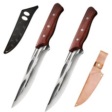 독일수제 단조 정육칼 뼈 제거 커터 주방 다기능 칼, 2개, 뼈깎이+고무커버