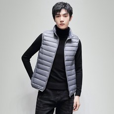 白鴨絨男生背心 贈收納袋 秋冬保暖無袖背心 羽絨棉運動鋪棉背心 韓國背心 品質保證
