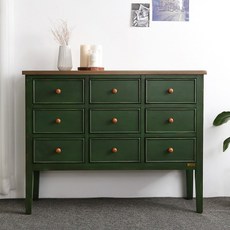 바네스데코 원목 9D 콘솔 수납장 키높은 화장대, 프로빈 그린