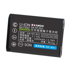 Kando 適用SONY NP-BX1相機電池組 相機配件 另售充電器, 1個, 單電池, 單電池