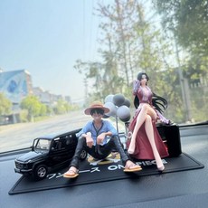 원피스 자동차 장식 루피 니코 로빈 남성 차량용 피규어, 블루 루피 + 여제, 1세트