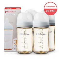 더블하트 모유실감 3세대 PPSU 모먼트 단품 240ml 새벽그레이 (M젖꼭지포함), 그레이, 4개