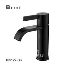 愛琴海廚房 美國RECO 105127-BK 黑色 105127-B 霧面鈦灰 面盆龍頭 SUS304不鏽鋼 LF無鉛, 黑色霧面