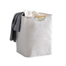 日系折疊髒衣籃 手提棉麻洗衣籃 萬用收納籃 大容量可水洗, 1個［超取限8個］