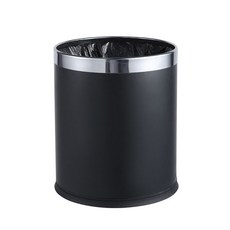 垃圾桶家用大号客厅卧室厨房卫生间双层创意可爱办公室酒店无盖, 1個, 新升级防火款双层塑料:1個