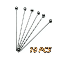 10/50/100 Pcs 스테인레스 스틸 304 과일 꼬치 칵테일 유리 제품 비즈 바늘 믹싱 홈 교반기
