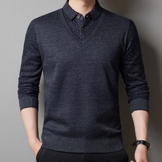 투니스 남성 캐주얼 폴로넥 투피스 디자인 스웨터