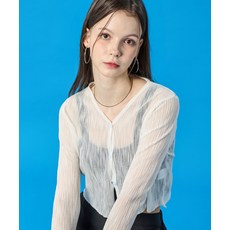 KOLEAT 자외선 차단 시스루 쿨링 여름 브이넥 에어리 가디건 [아이보리] KGL.