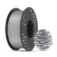 CaiLab 3D 프린터 필라멘트 PLA 실크 질감 쉬운 출력 고품질 1.75mm 안정적인 라인 직경 범용 재료 1kg (Bambu Lab A1 Mini P1S P2S 호환), 은색