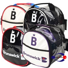 [마이볼링] 브런스윅 디럭스 에나멜 1볼토트백 / 볼링가방 볼링용품, 화이트&블랙, 1개
