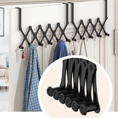 무타공 스테인리스 문틈 문걸이 거치형 자바라 옷걸이, 6단, 6단