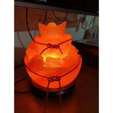 盆中盆大聚寶盆一錠賺鹽燈 8吋 強大聚財能量鹽燈，居家招財擺飾，改善空氣品質, 加粗三段式自動斷電保險絲安全電線