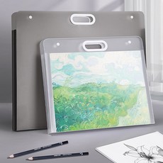 A3 8절 4절 그림보관파일 스케치북가방 화이트 반투명