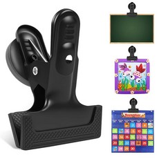 Rukinovi 튼튼한 마그네틱 클립 3팩 합금 스틸 3.8cm1.5인치 입구 긁힘 방지 패드 화이트보드 냉장고 차고 작업장 및 크루즈 캐빈 오거나이저에 드릴 필요, Rukinovi 튼튼한 마그네틱 클립 3팩, 합금 스틸