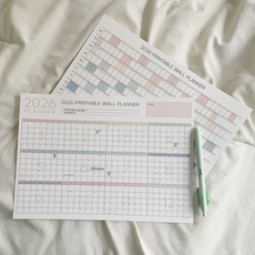 2026 A4 한장 연간 연력 달력 계획표 포스터 [2026년 26 1년 메모 스케줄 플래너 캘린더 벽 인테리어 회사], 1개