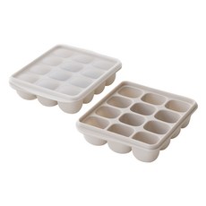 히어키친 국내생산 실리콘 2구 얼음틀 다진마늘 양념틀, 크림 1+1, 2개