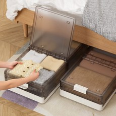 MOHEGIA 이동식 침대밑 정리함 접이식 라지 수납 박스, 1개