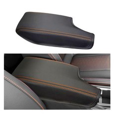 자동차 센터 콘솔 팔걸이 커버 스바루 크로스트릭 액세서리 2018 2019 2020 2021 2022 2023 임프레자 2017-2023 가죽 암 레스트 박스 뚜껑 중간 시트, Black with orange stitches_160