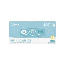 YinBeiBei 醫用PVC無粉手套 無粉加厚 左右通用, 1個, 100