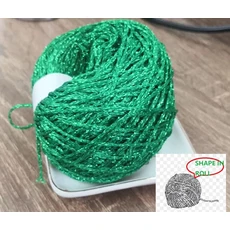 독특한 골드 실버 울 코튼 메탈릭 원사 타래 크로셰 글리터 수제 공예 가방 당 50g, 14 green (50grams)