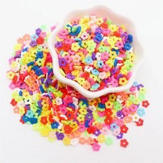 GEEKI 셀프 네일 아트 재료 장식 매니큐어 페디큐어 DIY Boxi 슬라임 스타 플라워 하트 캔디 과일 슬라이스 멀티 시리즈 폴리머 클레이 스프링클 수제 액세서리 10g, [07] Holl plum flower