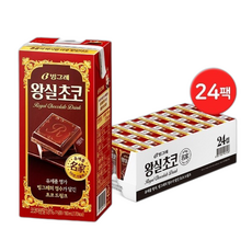빙그레 왕실초코 우유, 190ml, 24팩