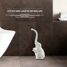 創意卡通馬桶刷組，加厚馬桶刷，家用衛生間清潔工具, 1個, 白色大象