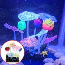 수족관 꾸미기 야광 인조수초연꽃 구피어항꾸미기