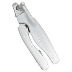 LED發光寵物指甲剪 防飛濺透明檔板 USB充電, 1個, 寵物來了 簡約皮紋LED指甲剪-白