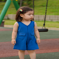 강추 여아 여름 데일리 블루 점프수트 유아 아동 멜빵 원피스형 바지