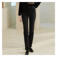 뱅뱅 여성 라이크라 이중직 기모데님__검정 211032