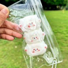 亮燈貓爪捏捏樂 解壓玩具 超軟泥感食玩 減壓玩具, 可愛三連小羊【pvc袋】, 1個