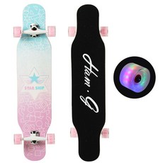 스타쉽 초보자 입문용 댄싱 롱보드 42인치 스케이트보드 LED 발광휠 가방, 스텔라, 1개