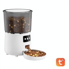 新款智慧寵物自動餵食器 WIFI款 4L大容量, PFF040圓形白色WIFI款, 1個, 4L