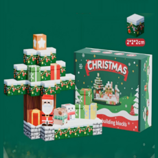 聖誕主題積木組 60顆粒 2cm 立體積木, 彩色, 1套, 60片