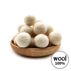 아트위브 DIY 2cm 울 칼라 양모볼 펠트 공예 양모공 폼폼이 만들기 재료, 10개, 02. 아이보리 (2cm)