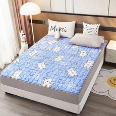 돌침대 토퍼 90x200 벨벳 매트리스 거실용 트렌디, 1cm, 블루 베어