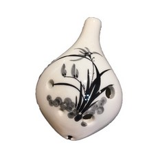 陶笛 6孔中音C調陶笛 小草圖案 初學教材/擦拭布/收納袋, 1個