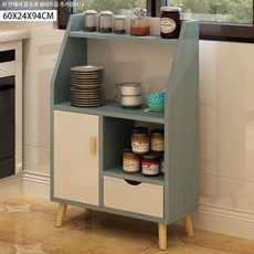 전자레인지 테이블 수납장 레인지대 탕비실 렌지대 사무실, H. 실목다리+1문 1서랍 블루+화이트