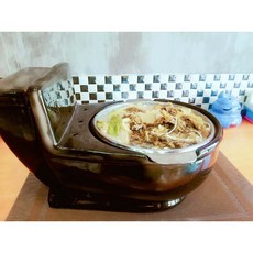 可開發票 馬桶造型火鍋 便便主題餐廳火鍋 超大號馬桶保溫鍋 圍爐 火鍋 陶瓷餐具客滿來, 1個, 黑色