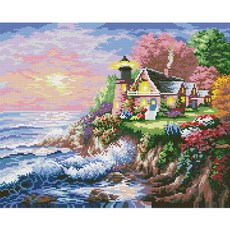 40x50 물든 등대 보석십자수 캔버스 석양에 HWD02EAD, 본상품, 색상