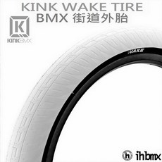 I.H BMX KINK WAKE TIRE BMX外胎 特技車/土坡車/下坡車/攀岩車/DH/極限單車, 白色黑邊, 1個