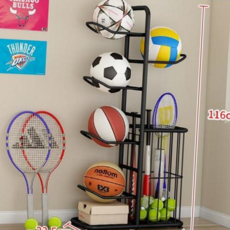 스포츠 볼 진열대 수납장 정리함 스포츠용품 공 보관대 스탠드형 보관용 보관함 진열장 스탠드 정리용, 블랙