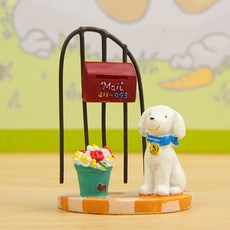 微景觀擺件 園藝裝飾 DIY 盆栽裝飾, 信箱花籃小狗