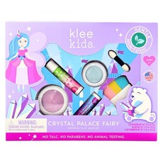 【美國Klee Kids】水晶仙子兒童彩妝組 礦物性彩妝 口紅 眼影 生日禮物 交換禮物 家家酒 化妝舞會, 1個, 閃耀藍礦物眼影、晶彩粉礦物腮紅、寶貝紅亮光潤唇膏、西瓜紅亮光潤唇膏、雙頭眼影棒/腮紅刷
